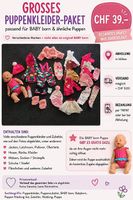 Grosses Puppenkleiderpaket inkl. gratis Puppe