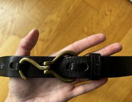 Closed Leather Belt, Hook Buckle, Size 85