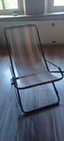 Chaise longue pliante rayée armature métal bon état