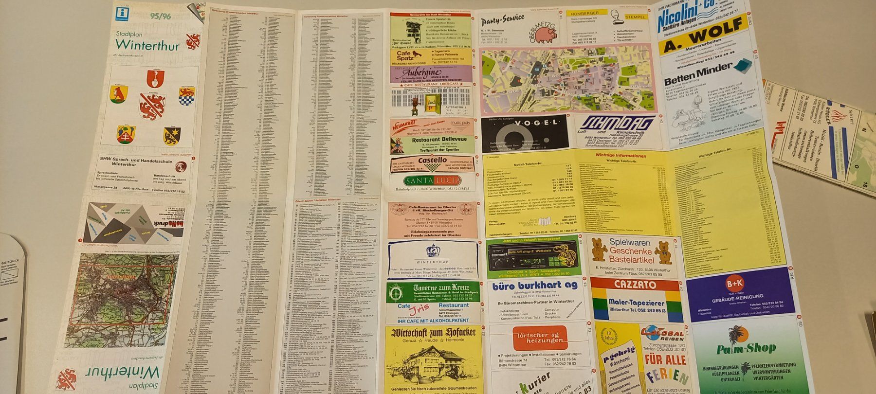 Landkarten & Atlanten: Stadtplan Winterthur 95/96 - Retro Karte – Gebraucht aus Fey von sverigi 1