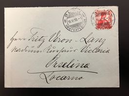 Ganzsache mit ZNr. 120 nach Locarno
