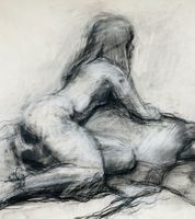 Original Aktzeichnung – Figurstudie – Kohle