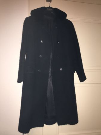 Manteau noir en laine-Vintage  Taille S / M