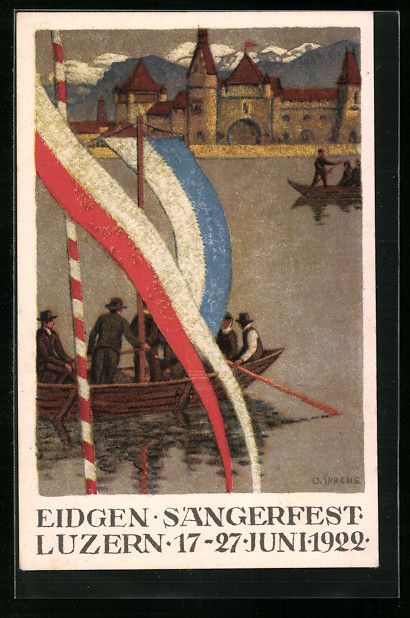 Cartoline postali: Luzern, Eidgenössisches Sängerfest 192 – Usato da Berlin venduto da bartko-reher