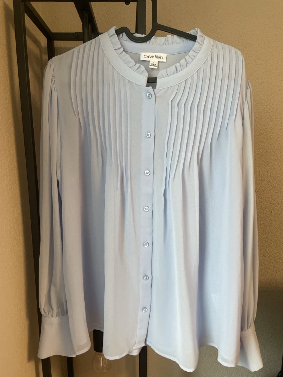 Calvin Klein Blusen: Calvin Klein Bluse L hellblau – Gebraucht aus Zug von matjeanine