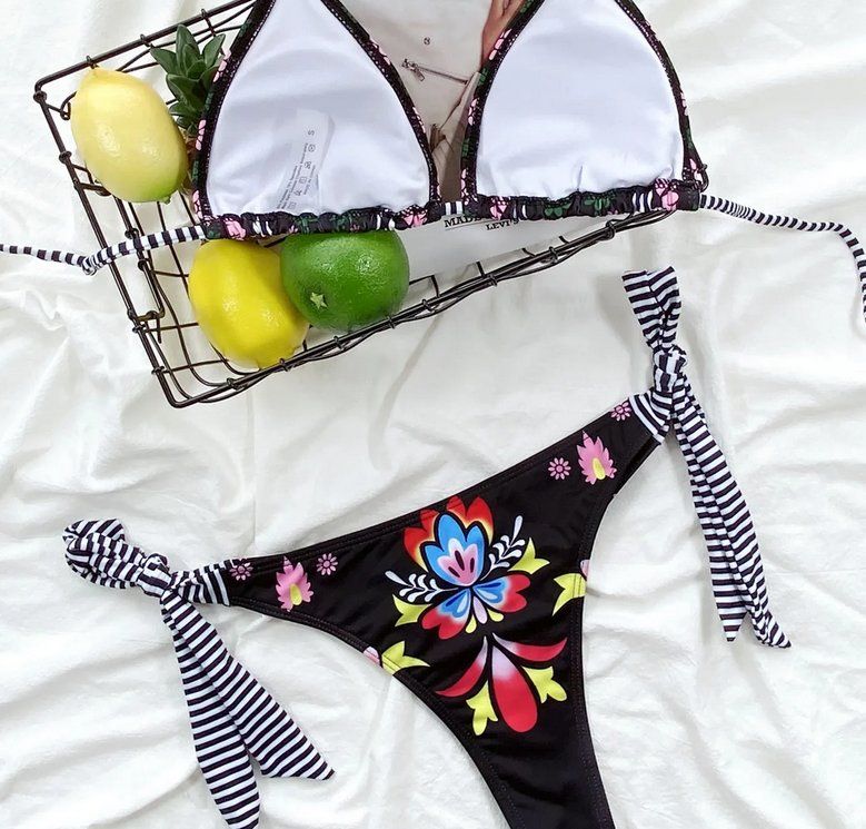 Costumi da bagno & Bikini: Bikini Brasilianischer Badeanzug Blumenmuste - S M L – Nuovo e nell'imballaggio originale da Lausanne venduto da MONO-SELECTION 4