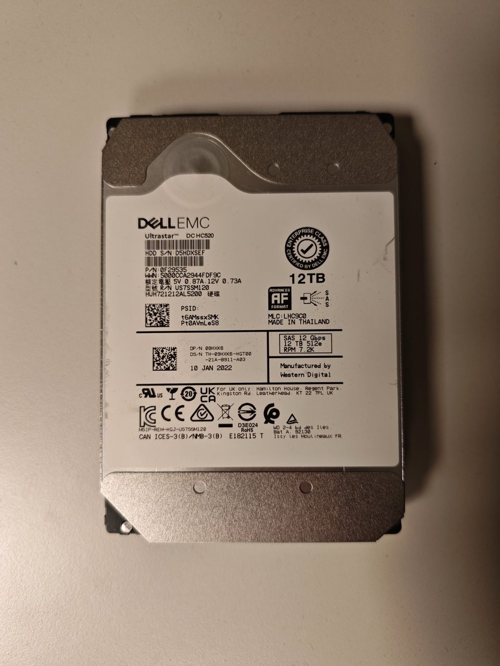 Dell Dischi rigidi: Dell EMC 12 TB Enterprise SAS – Usato da Zürich venduto da initfour