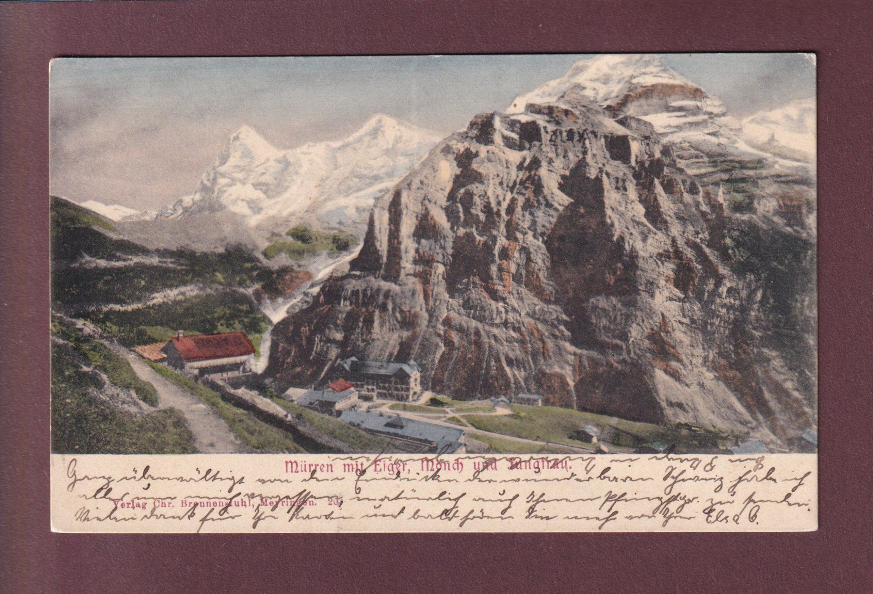 Cartoline postali: MÜRREN - Eiger - Mönch - Jungfrau - 1903 – Usato da Pully venduto da nicecards