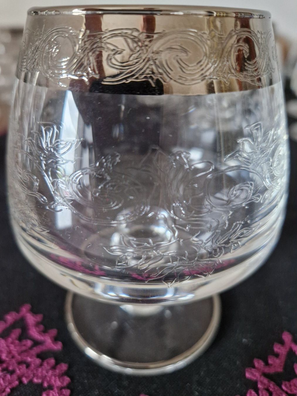 Murano Gläser: 6 Cognacgläser Murano Medici/ Platinrand – Neu (gemäss Beschreibung) aus Bern von Antikbatik 3