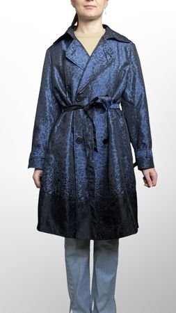 Jus d’Orange Trench Mantel XL bleu satiné