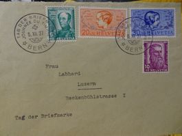 5.XII.37., TAG DER BRIEFMARKE 1937, SATZ PRO JUVENTUTE