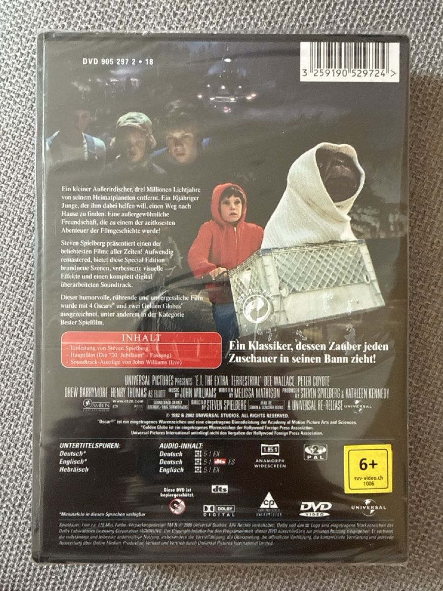 Tutti i DVDs: DVD E.T. Der Ausserrirdische Remastered neuwertig – Nuovo (secondo la descrizione) da Oberglatt ZH venduto da kaishu 1