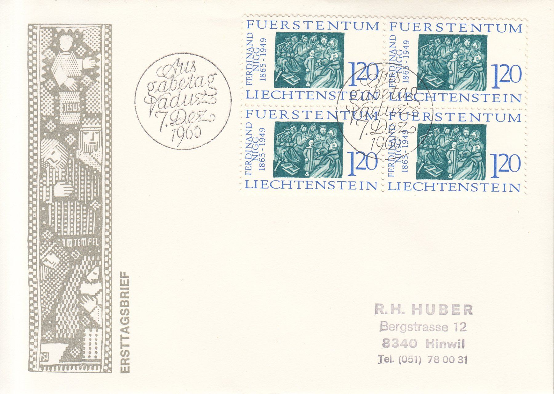 Tutti i francobolli: LBK 390 - 392 im 4er-Block FDC – Usato da Bürglen TG venduto da StampGraf 2