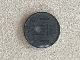 Alte 1 Centime Münze Belgien 1943