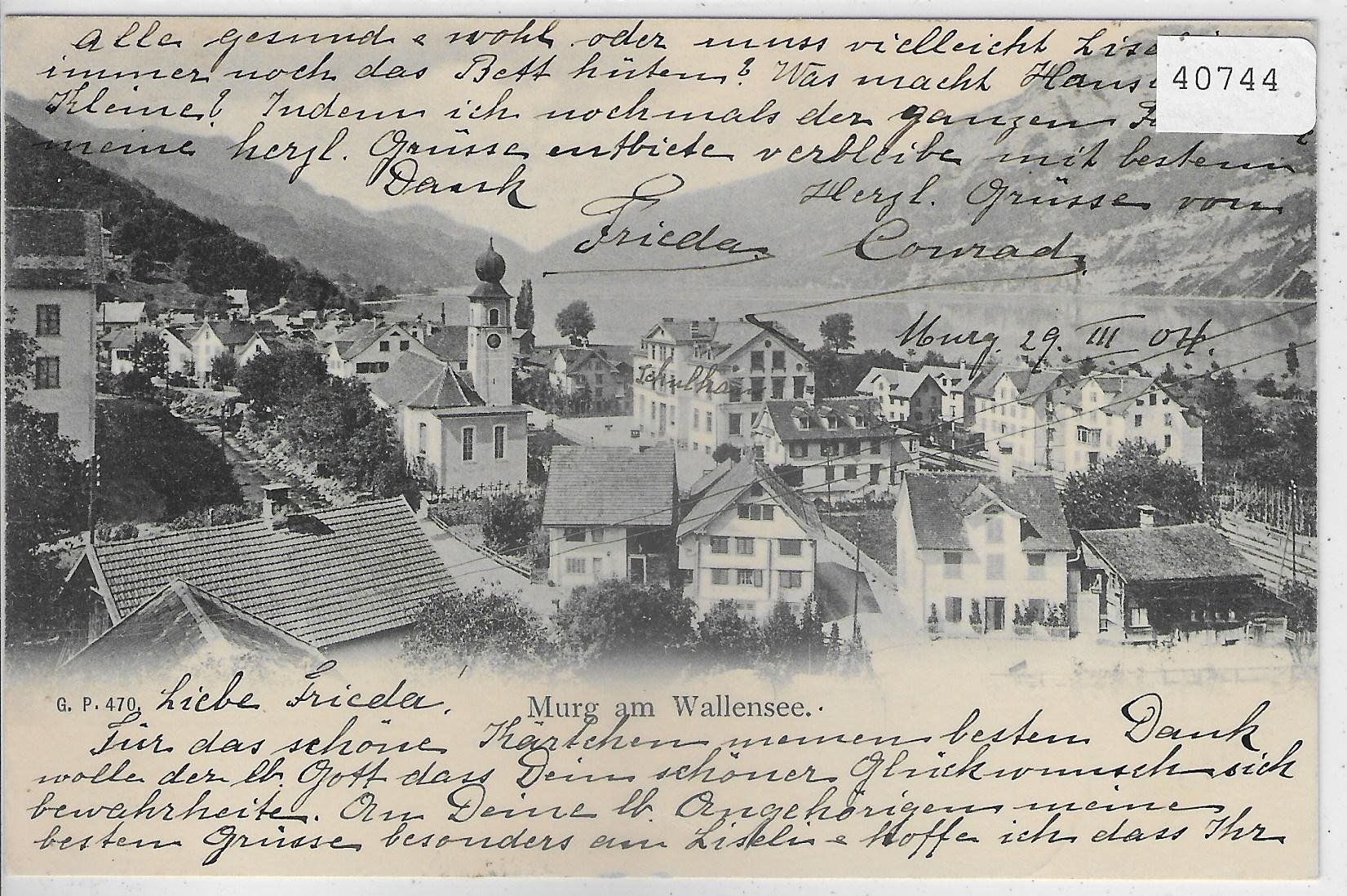 Cartoline postali: Murg am Wallensee - Dorfpartie – Usato da Ettingen venduto da Kartenplanet