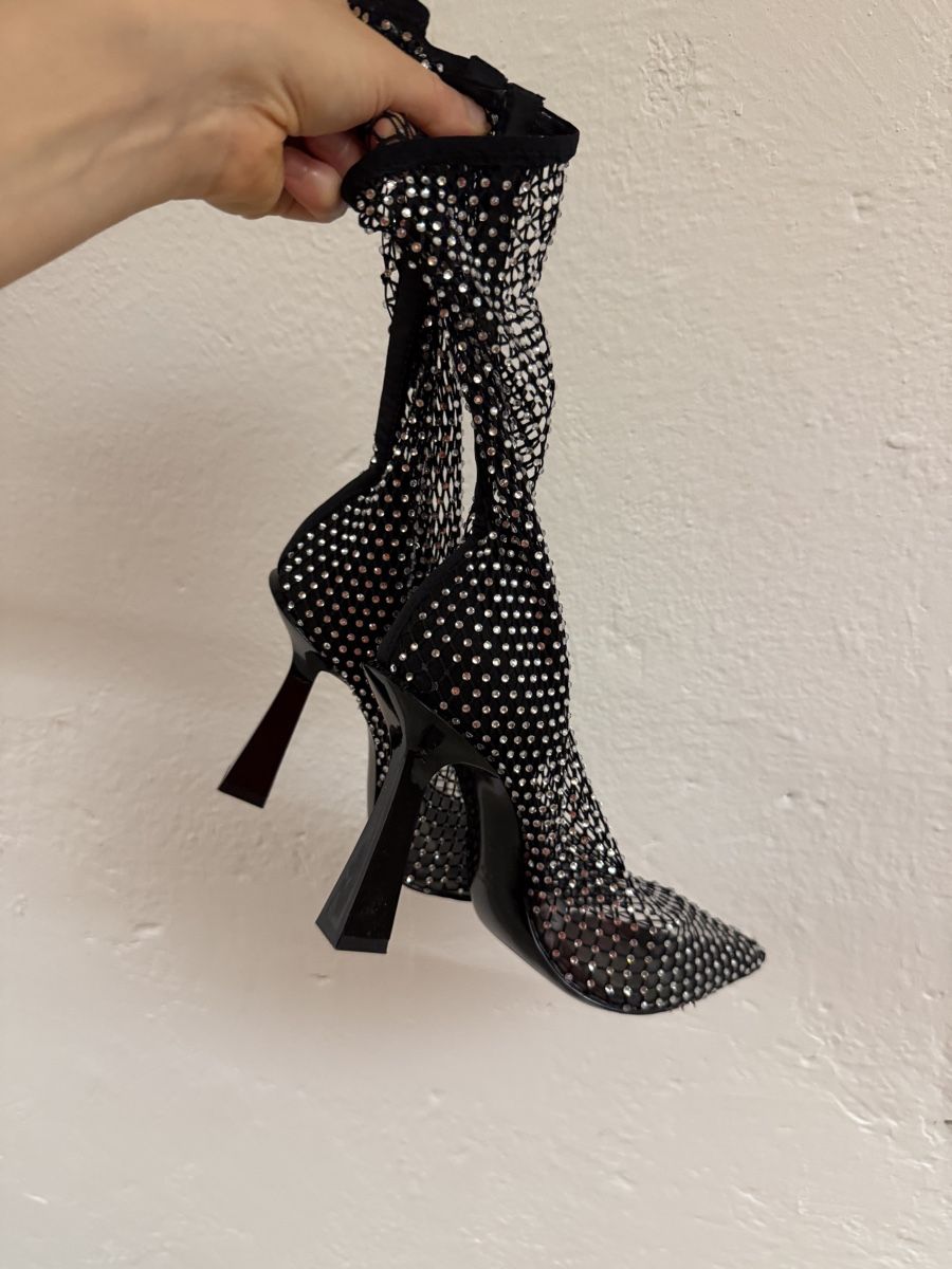 Damenschuhe: Sparkly Rhinestone Stiletto Ankle Boots, Size 37, mango! – Gebraucht aus Adliswil von dai_yr5z