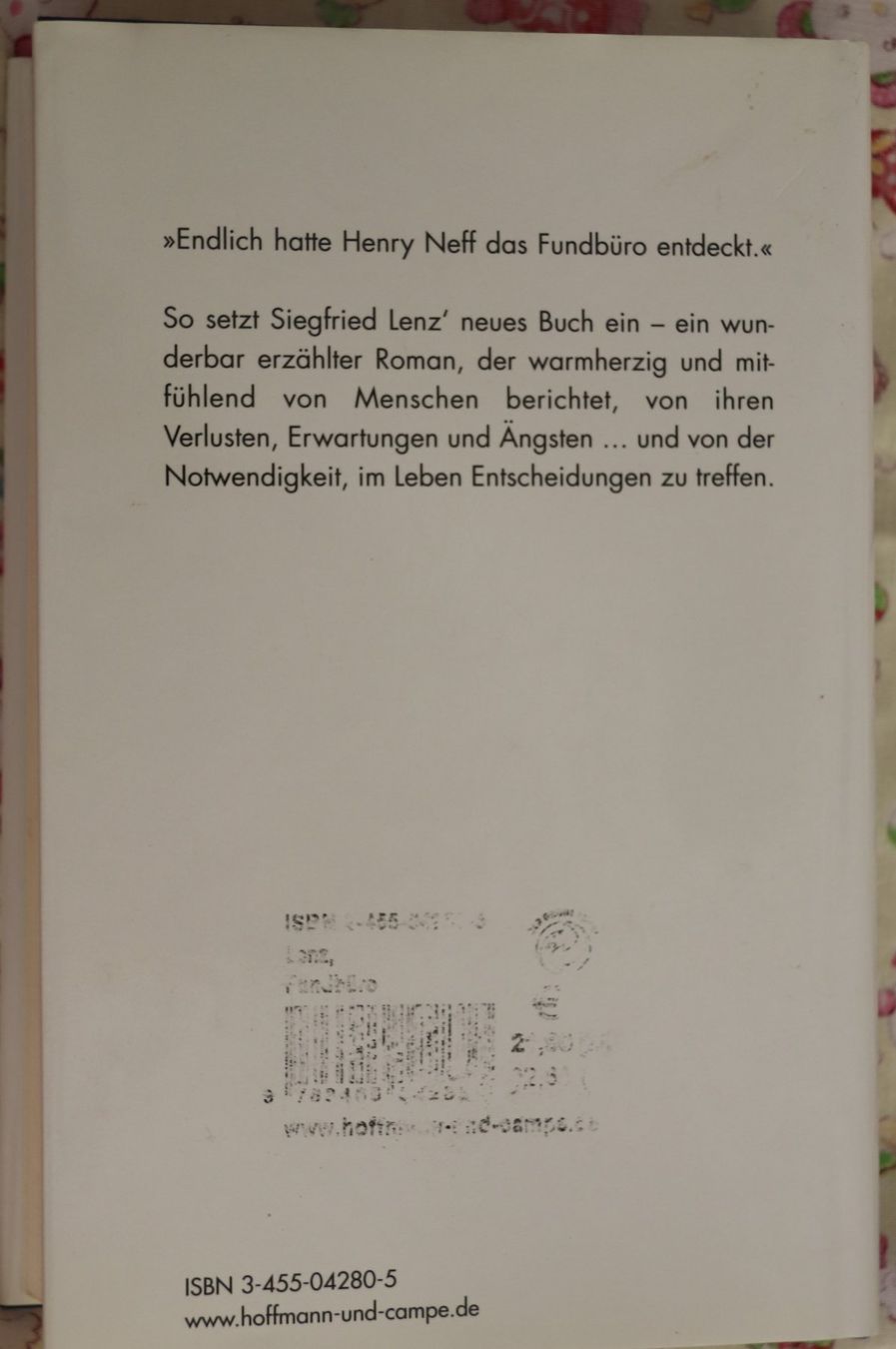 Libri: Das Fundbüro von Siegfried Lenz – Nuovo e nell'imballaggio originale da Glattfelden venduto da Vrenely 1
