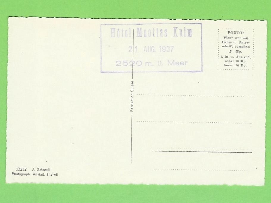 Cartoline postali: Muottas-Muraigl – Usato da Zürich venduto da t24_de 1