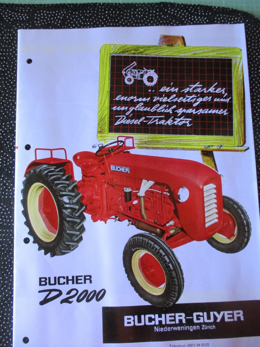 Bucher Documenti: Bucher D2000 Traktor Prospekt -  Reprint / Copy – Usato da Ottikon Gossau ZH venduto da hokuspokus 1