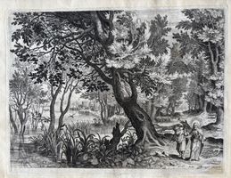 Kupferstich, E.G. Sadeler / Jan Brueghel  Versuchung Christi