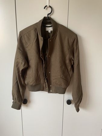 Bomberjacke mit Linen xs Olivgrün