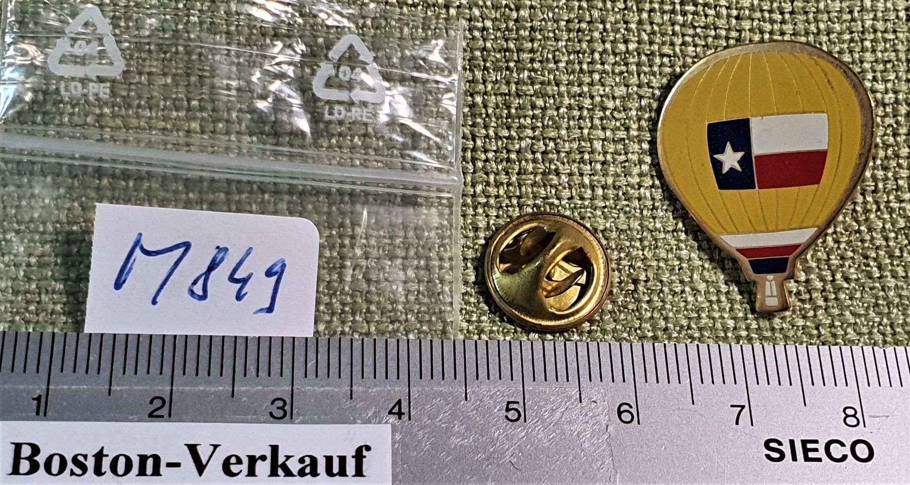 Plaketten & Abzeichen: M849 - Pin Ballon TEXAS USA Amerika – Gebraucht aus Reinach BL von Boston-Verkauf 1