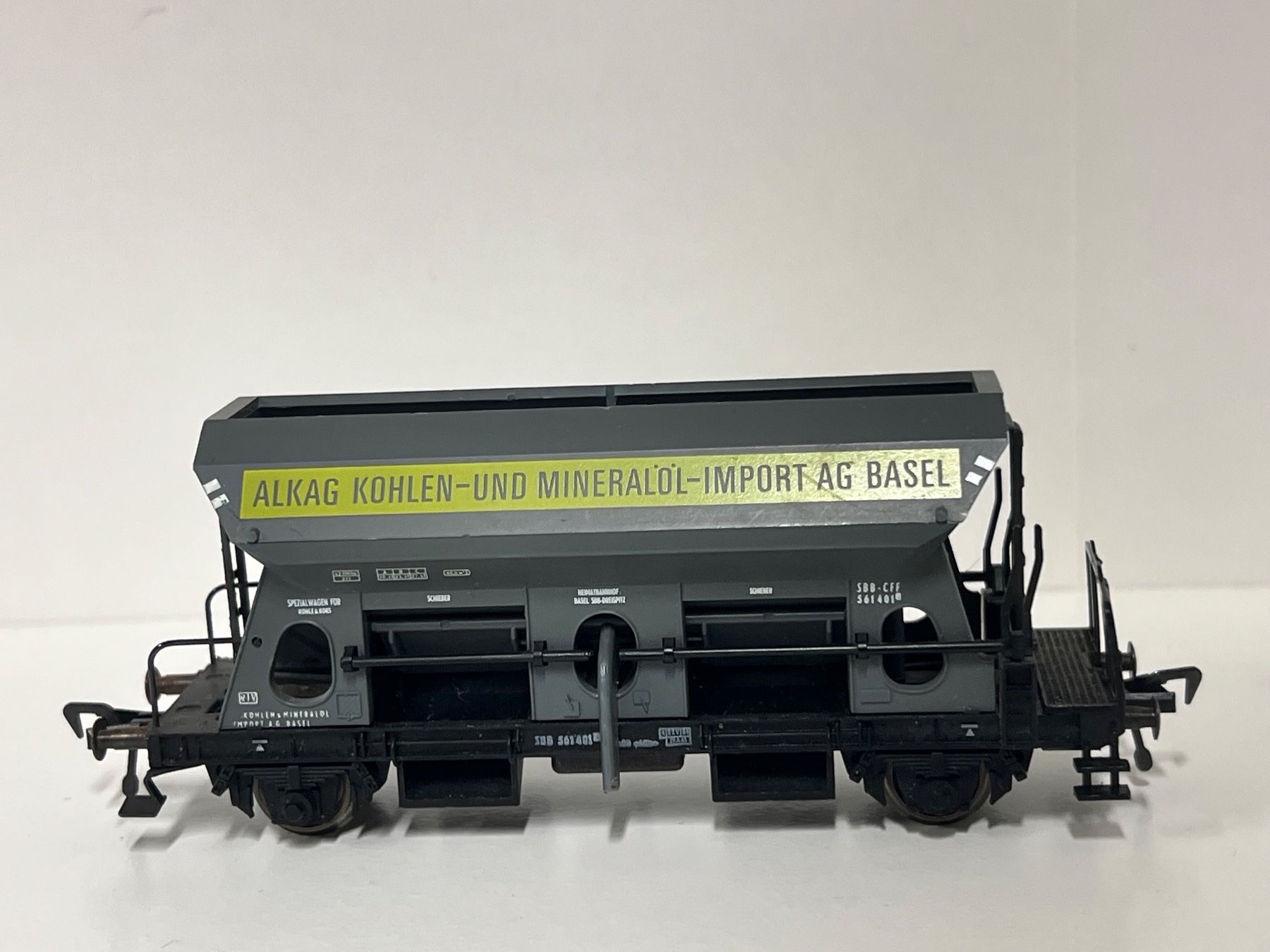 Fleischmann Modellini di ferrovie: Fleischmann SBB CFF Schotterwagen "ALKAG Basel" – Usato da Geroldswil venduto da TopTrain54 1