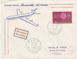Erstflug Air France Caravelle Paris - Prag 1960