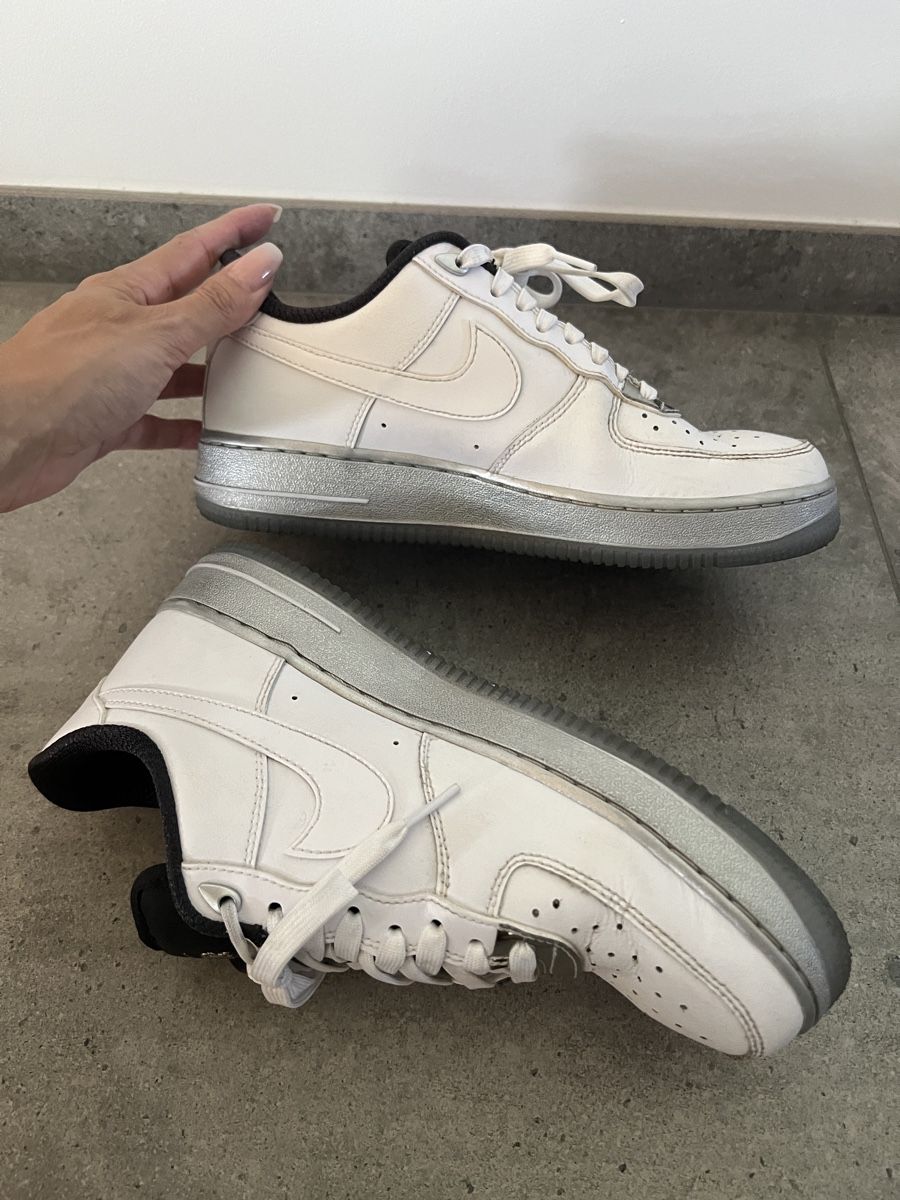 Nike Herrenschuhe: Nike air force black - white - silver / Size 40,5 – Gebraucht aus Cama von UnleashdByAna 4