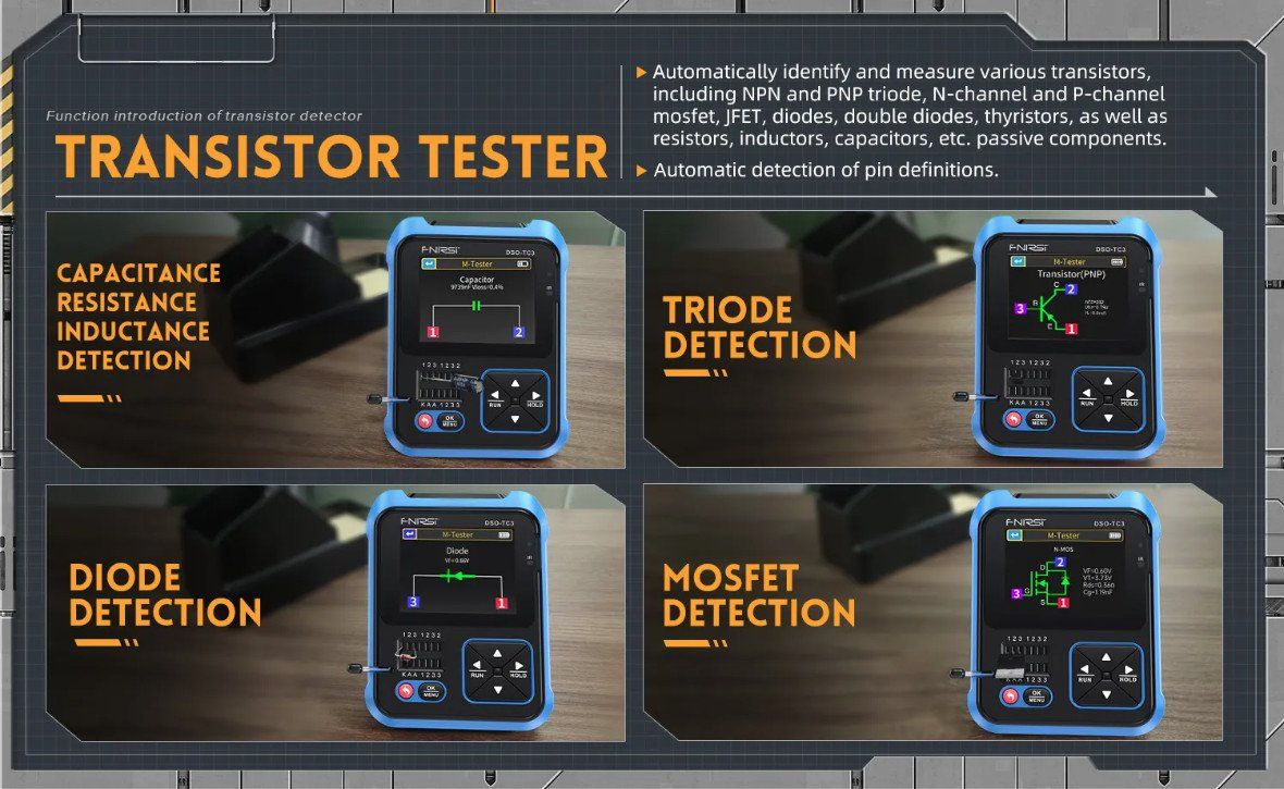 Misurare: Oscilloscope portable + testeur de composant FNIRSI DSO-TS3 – Nuovo e nell'imballaggio originale da Corcelles-près-Payerne venduto da FactoryofSound 6