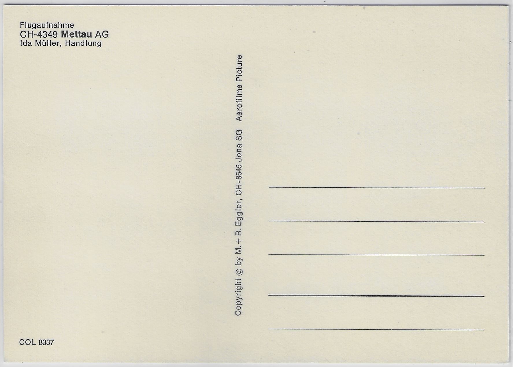 Cartoline postali: Flugaufnahme Mettau AG – Antico da Ettingen venduto da Kartenplanet 1