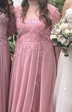 JJ's House Kleid Brautjungfer (Bridesmaid)Spitze rosa 38/40