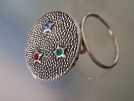 vintage schalbrosche. schal klip, silberig, 3 cm