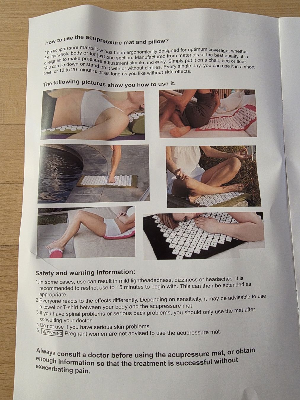 Tappetini fitness: TecTake Acupressure Mat & Pillow Set – NEW – Nuovo e nell'imballaggio originale da Savigny venduto da mar_pfd8 1