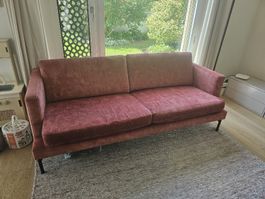 Livique Sofa, rosa zamt, 200 cm breit