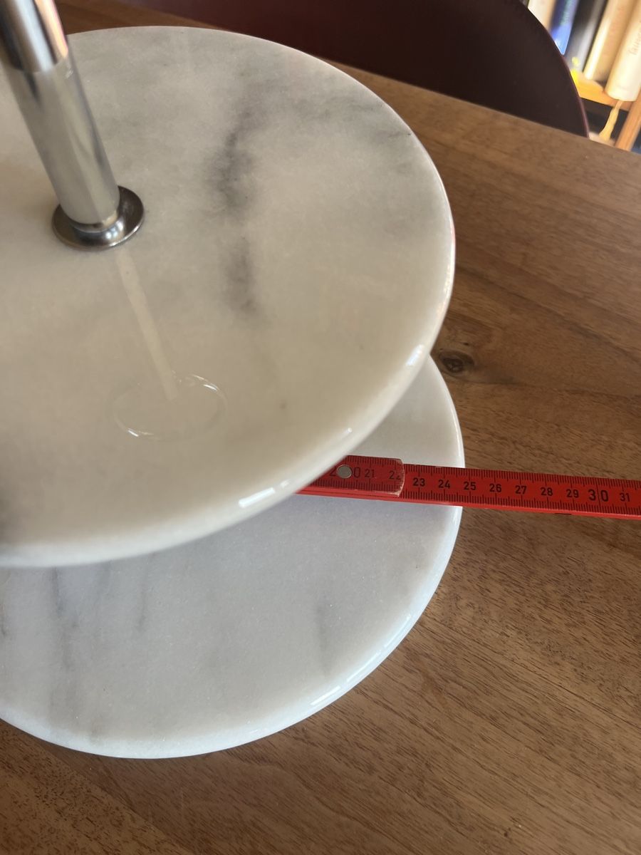 Servierplatten: Etagère Marmor Chrom weiß – Gebraucht aus Zürich von Budulinek123 4