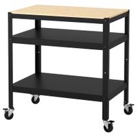 IKEA BROR Servierwagen / Werkstattwagen 85×55 cm Schwarz/Hol