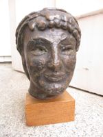 Bronze-Skulptur Frauen-Kopf Antiken-Stil Griechen Römer