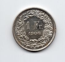 (1929) Schweiz, 1 Franken 1906 top stgl