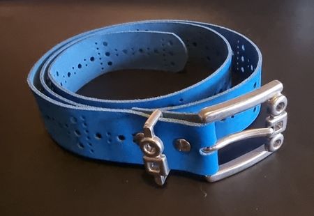 Leder Gürtel blau 85 cm NEU !!!