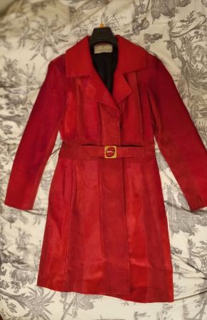 Manteau Trussardi rouge avec ceinture occasion taille M