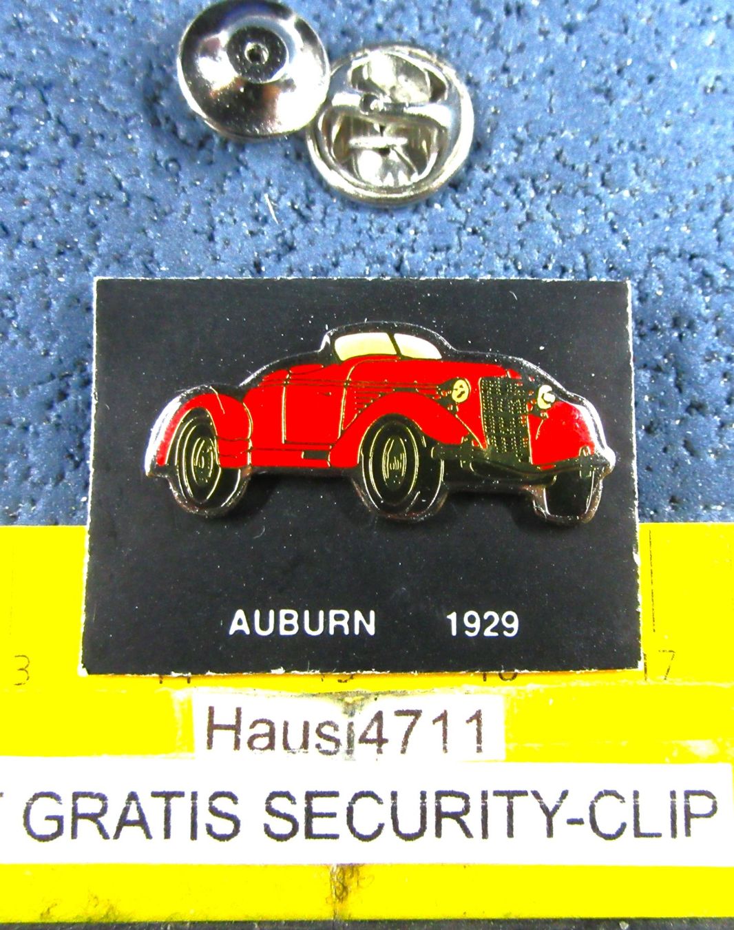 Placchette & Badge: AUBURN 1929 OLDTIMER AUTO PIN GLASIERT mit SECURITY-CLIP – Usato da Ettingen venduto da Hausi4711