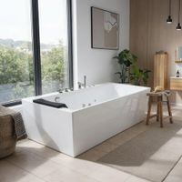 Whirlpool Badewanne mit ergonomischer Form - 180x80x60cm