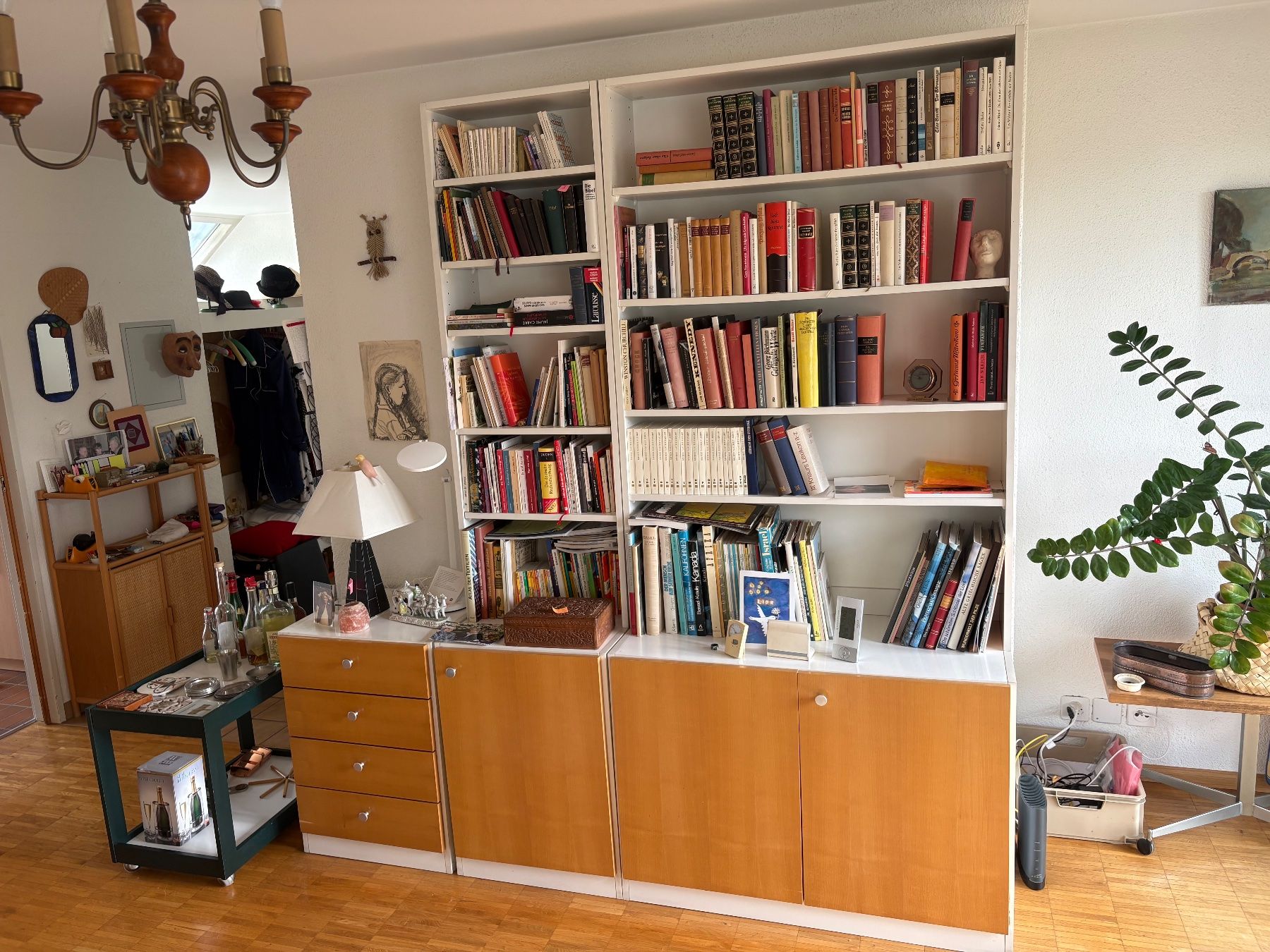 Scaffali: Bücherregal mit weissen Elementen und Holzfronten – Usato da Frick venduto da Rukki 3