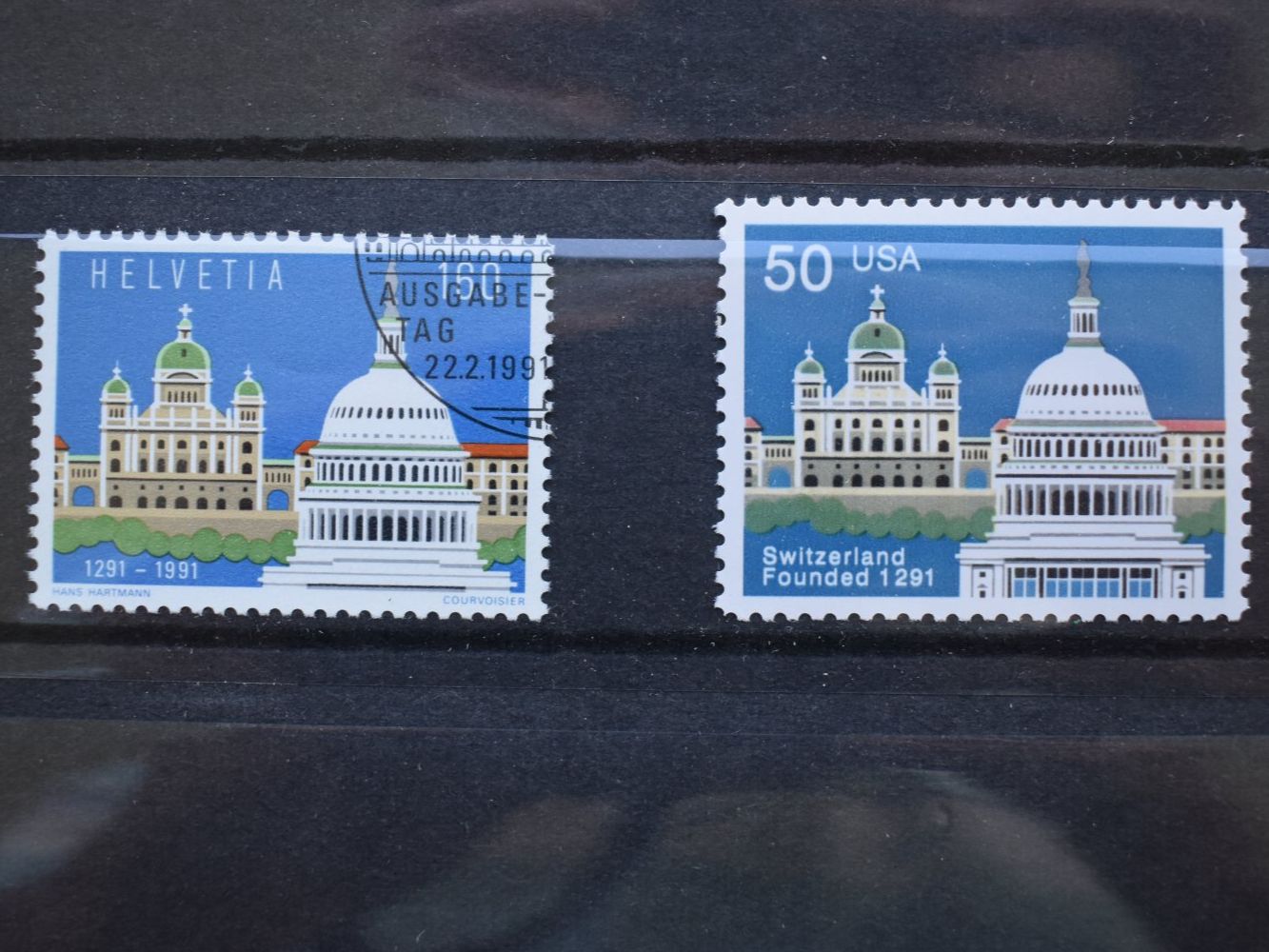 Alle Briefmarken: CH - USA Ausgabe 1991   B2907B – Gebraucht aus Bettingen von Gluscht-Oase