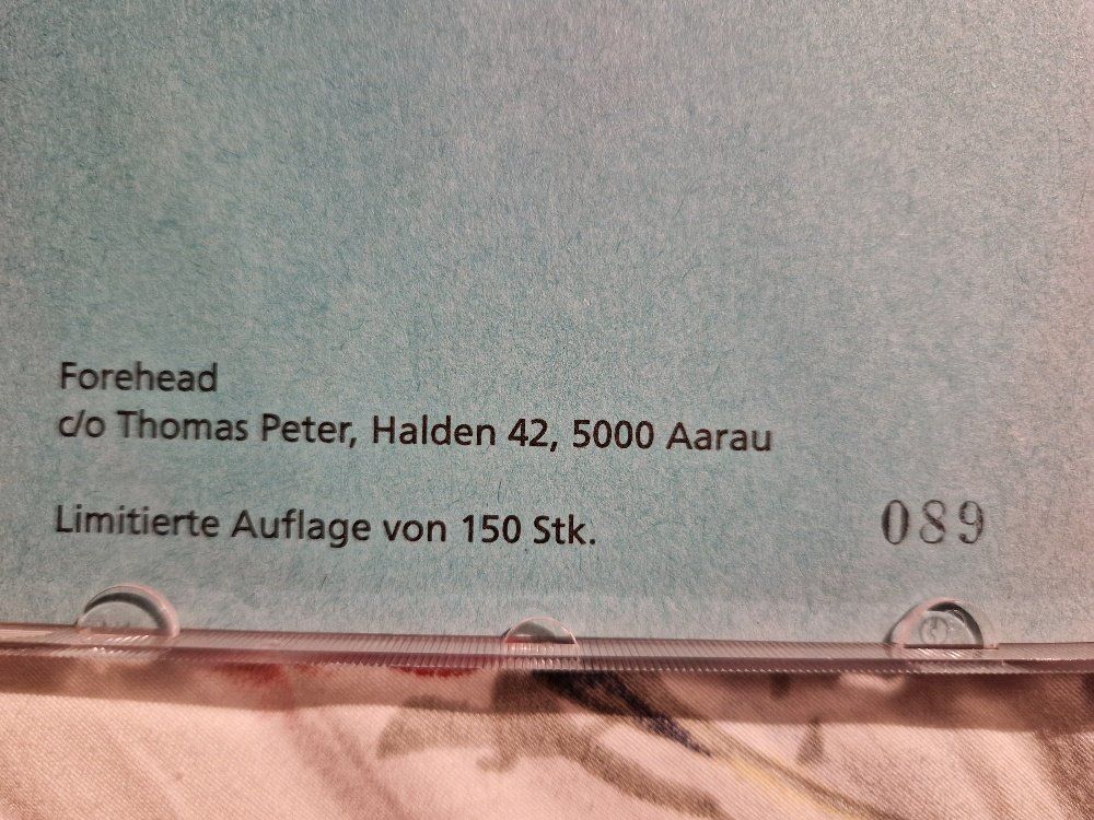 CD: Forehead: Forehead: Rare und Vergriffene Limited 089/150 - c – Usato da Brittnau venduto da Zibu 4