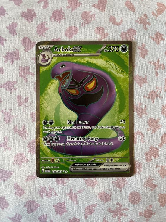 Arbok Ex Holo Full Art Ultra Rare 185/165 Pokémon Scarlet - Foto 10