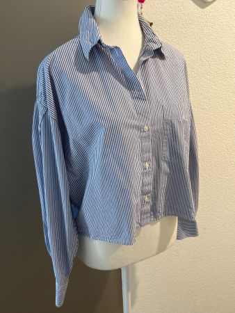 Damen Bluse gestreift blau/weiss von H&M  Gr. S