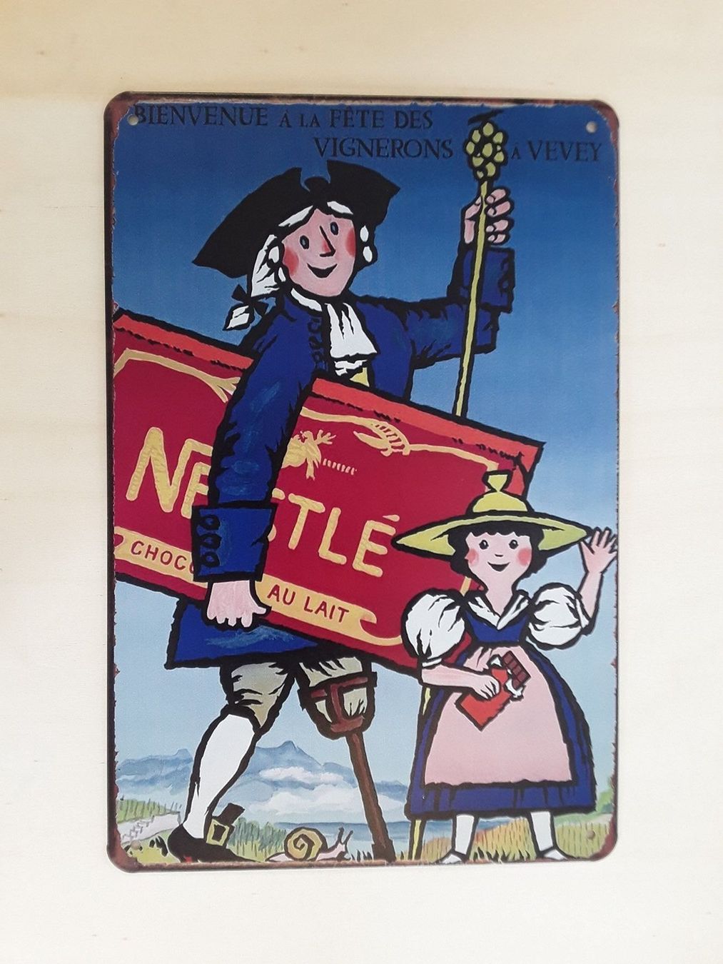 Insegne: Nestlé Schokolade Blechschild – Nuovo (secondo la descrizione) da Alberswil venduto da mech350