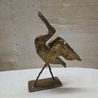 Philipp Harth Reiher Bronzeskulptur, signiert. Rarität..